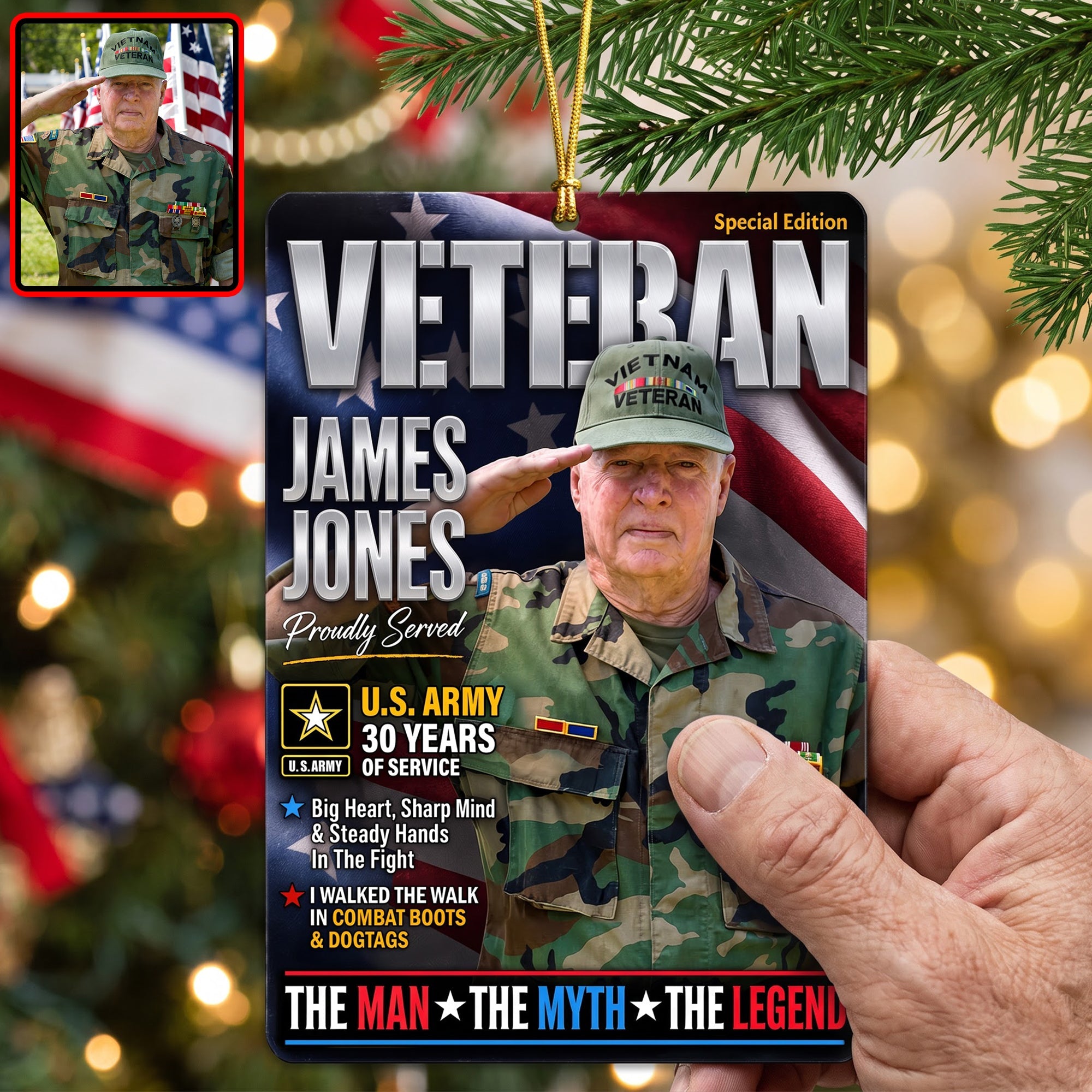 Military Honors Acrylic Ornament - Custom Photo Christmas Gifts For Veterans 05huqn260826 Ornament PopCulturePrints