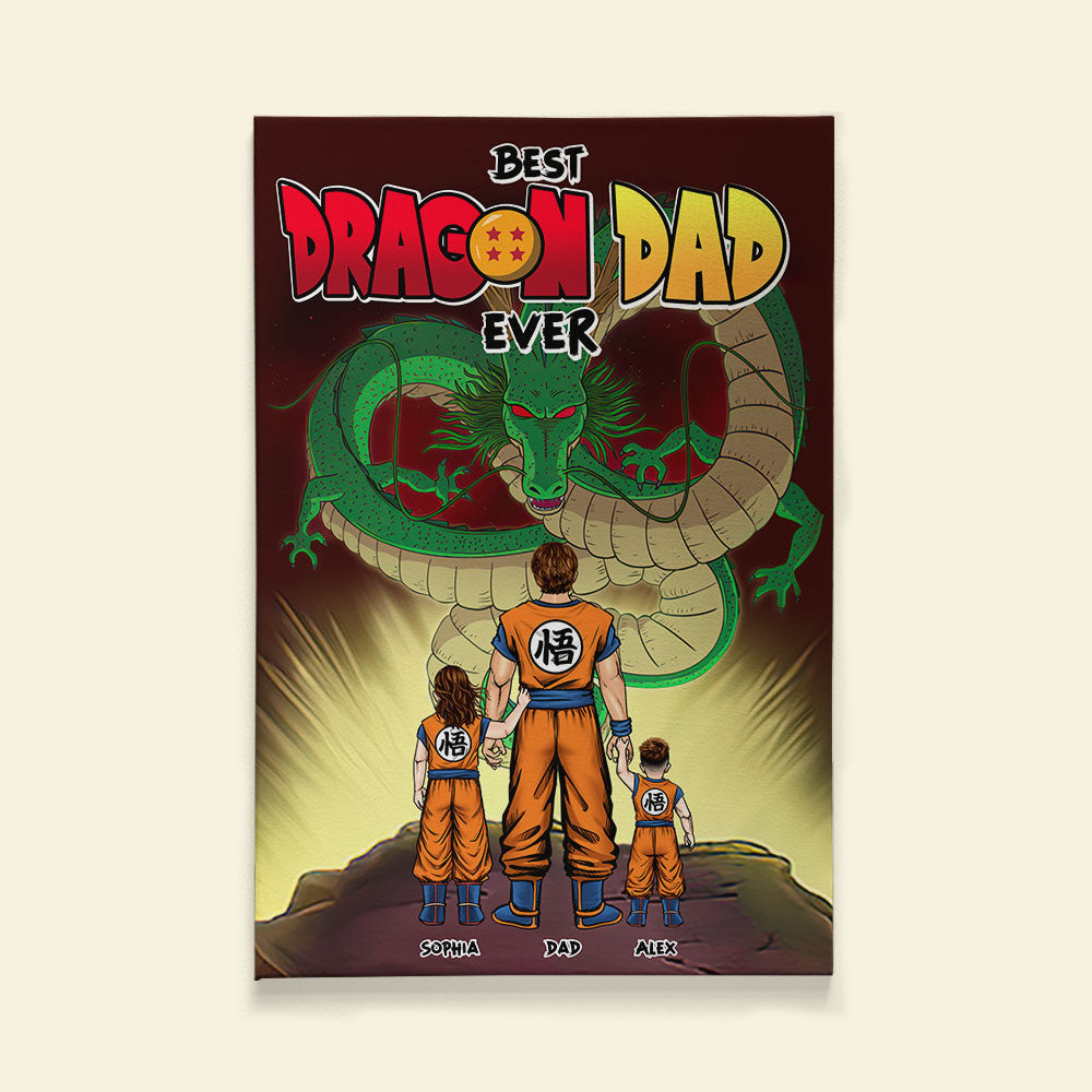 Best Dragon Dad Ever Personalized Canvas Print Poster & Canvas PopCulturePrints