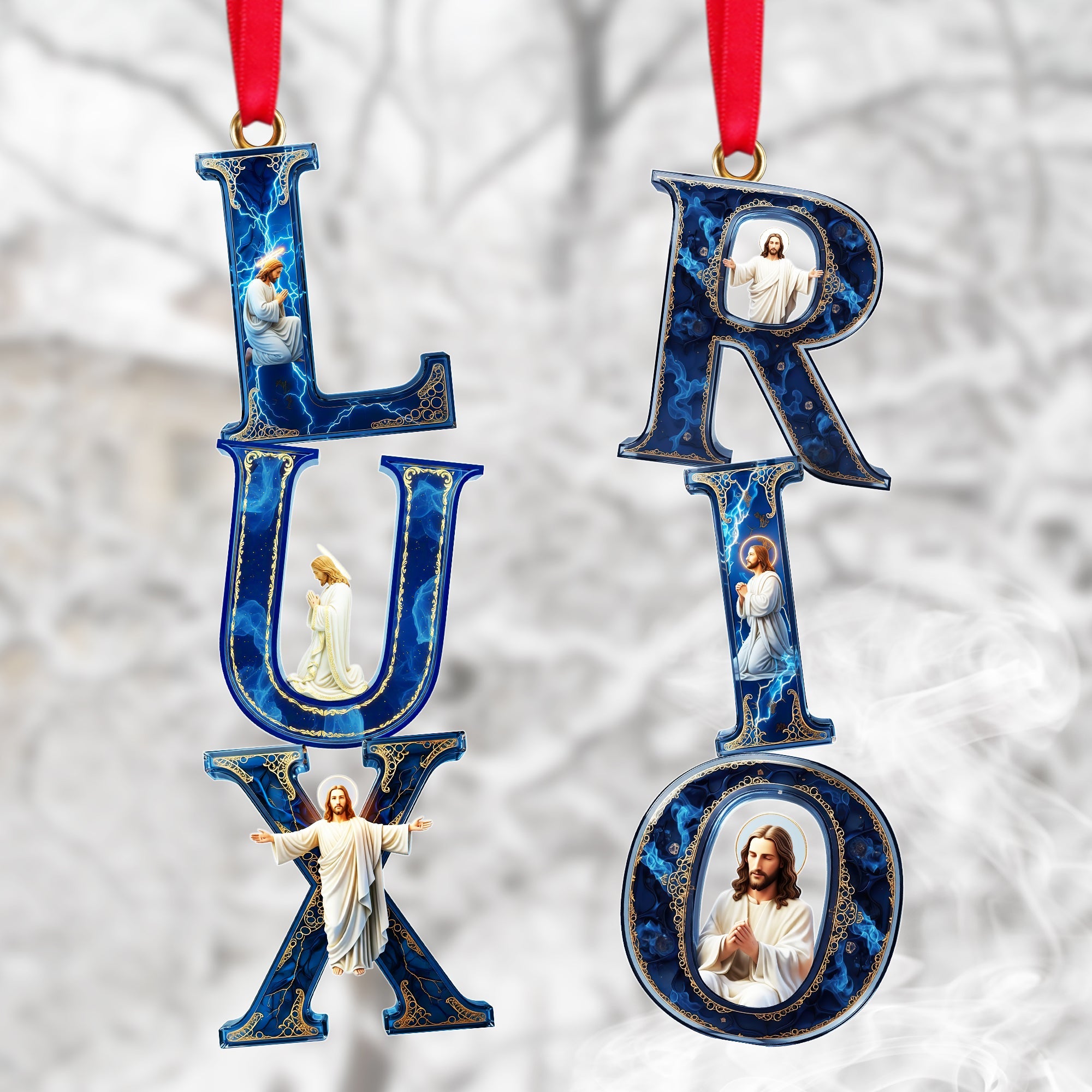 Celebrate Faith with the Jesus Alphabet Ornament | Personalized Gift for Christian Christmas Ornament PopCulturePrints