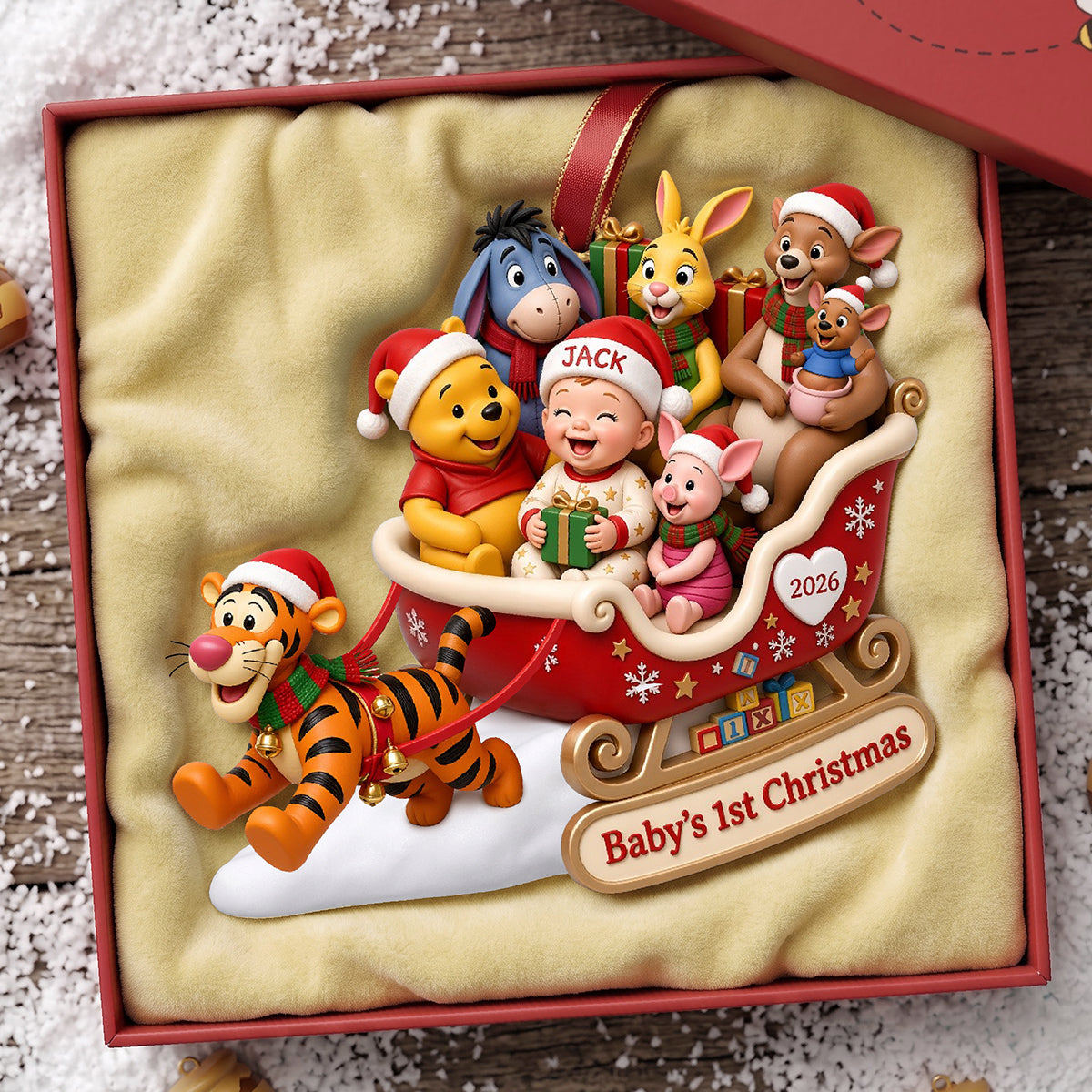 “Celebrate Baby's First Christmas with Joy!” - Personalized Acrylic Ornament for Kids Ornament PopCulturePrints