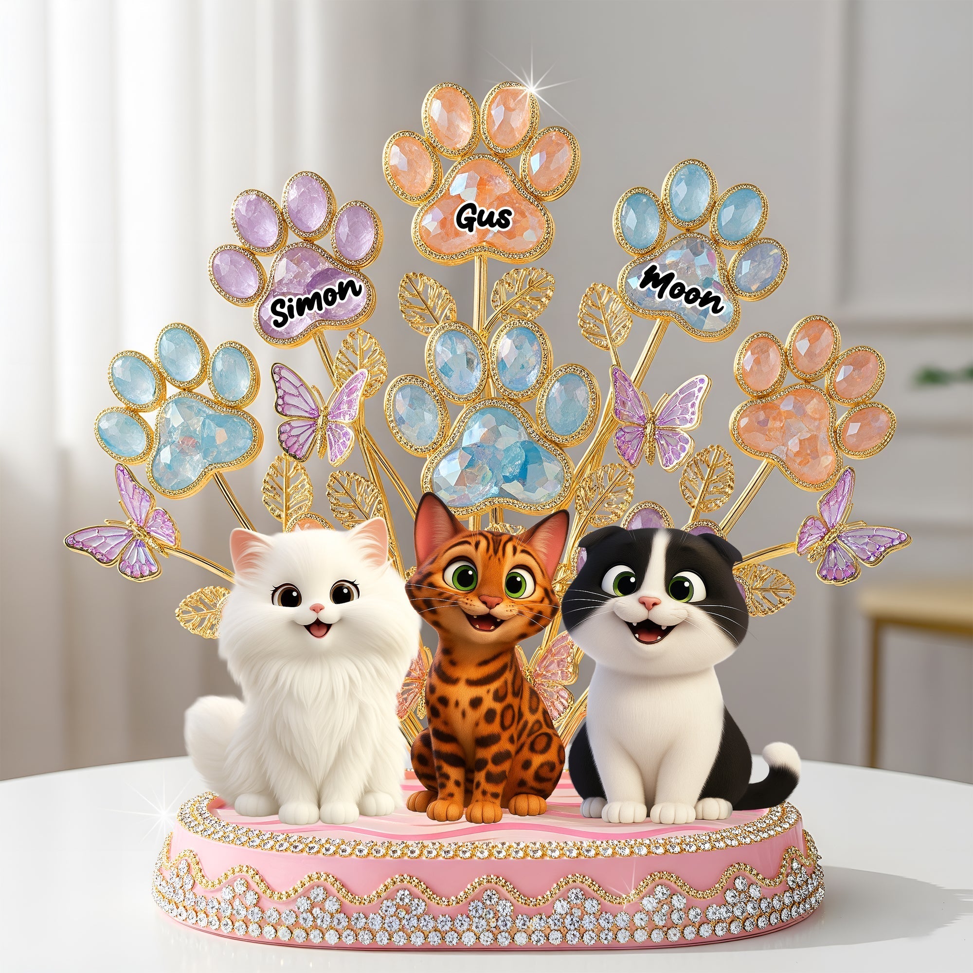 “Celebrate Every Paw” - Cute Paw Tree Acrylic Plaque - Personalized Gift for Dog & Cat Lovers Shaped Plaques PopCulturePrints