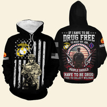 Load image into Gallery viewer, Patriotic Military Sweatshirt - Drug Free Message Design
