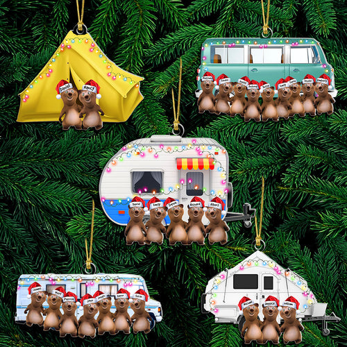 Personalized Bear Family Camping Ornaments for Holiday Cheer Ornament PopCulturePrints