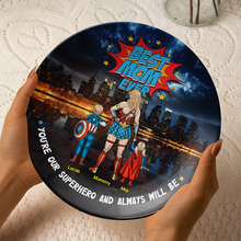 Load image into Gallery viewer, &quot;Best Mom Ever&quot; - Personalized Ceramic Round Plate - Perfect Gift for Mom, Grandma and Superheroes Ceramic Round Plate PopCulturePrints
