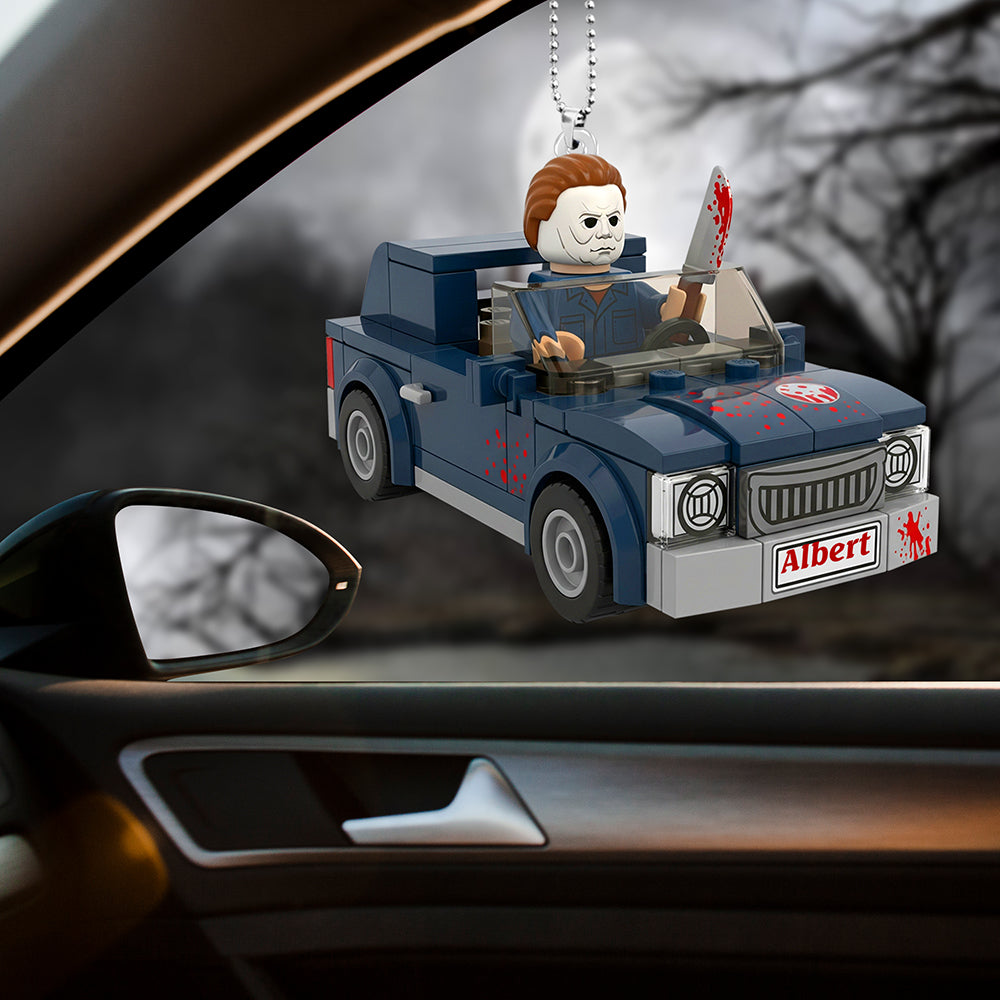 “Rev Up Your Horror Spirit” - Spooky Ride Car Ornament - Personalized Gifts for Horror Movie Fans Ornament PopCulturePrints