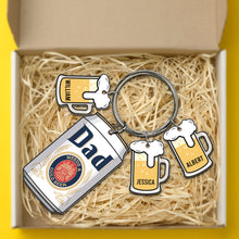 Load image into Gallery viewer, Custom Beer Charm Keychain with Personalization for Dad Keychains PopCulturePrints

