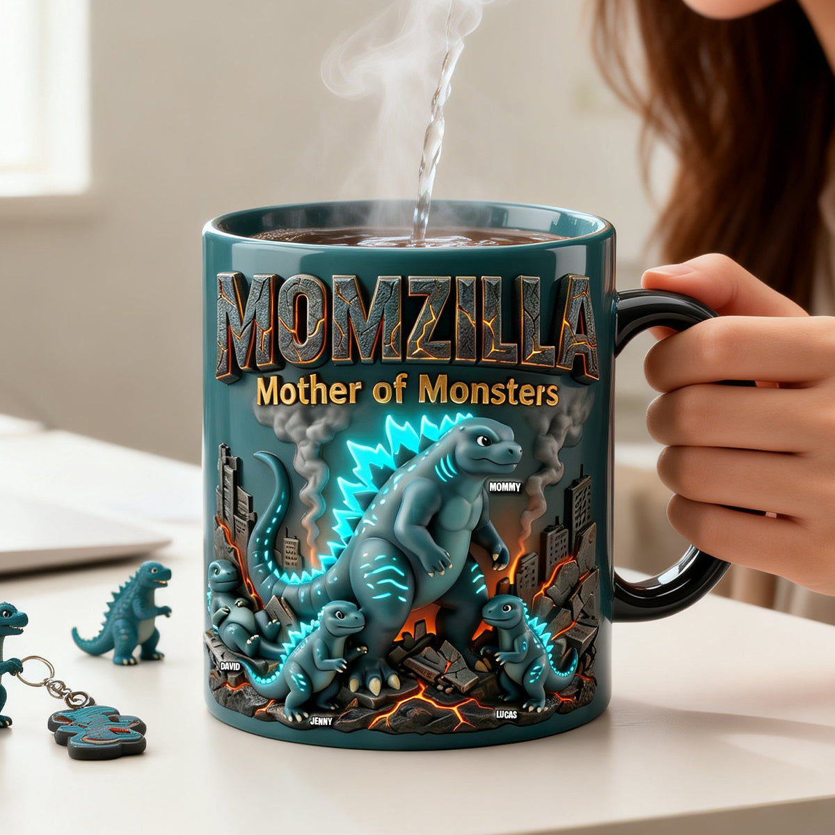 “Momzilla, Mother of Monsters” - Personalized Giant Creature Mom Magic Mug - Gifts for Mothers, Grandmothers, and More Coffee Mug PopCulturePrints