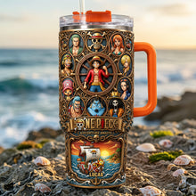 Load image into Gallery viewer, Adventure Awaits Tumbler With Handle - Personalized Gifts for Anime Lovers
