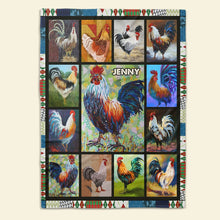 Load image into Gallery viewer, Personalized Chicken Lover Blanket - Custom Rooster Art Blanket PopCulturePrints
