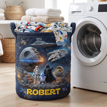 Load image into Gallery viewer, Space Quilted Laundry Basket - Personalized Gifts For Space Lovers 01OHQN130726 Laundry Basket PopCulturePrints
