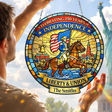 Load image into Gallery viewer, Celebrate Freedom: 250th Anniversary America Suncatcher - Personalized Gift for Everyone Ornament PopCulturePrints
