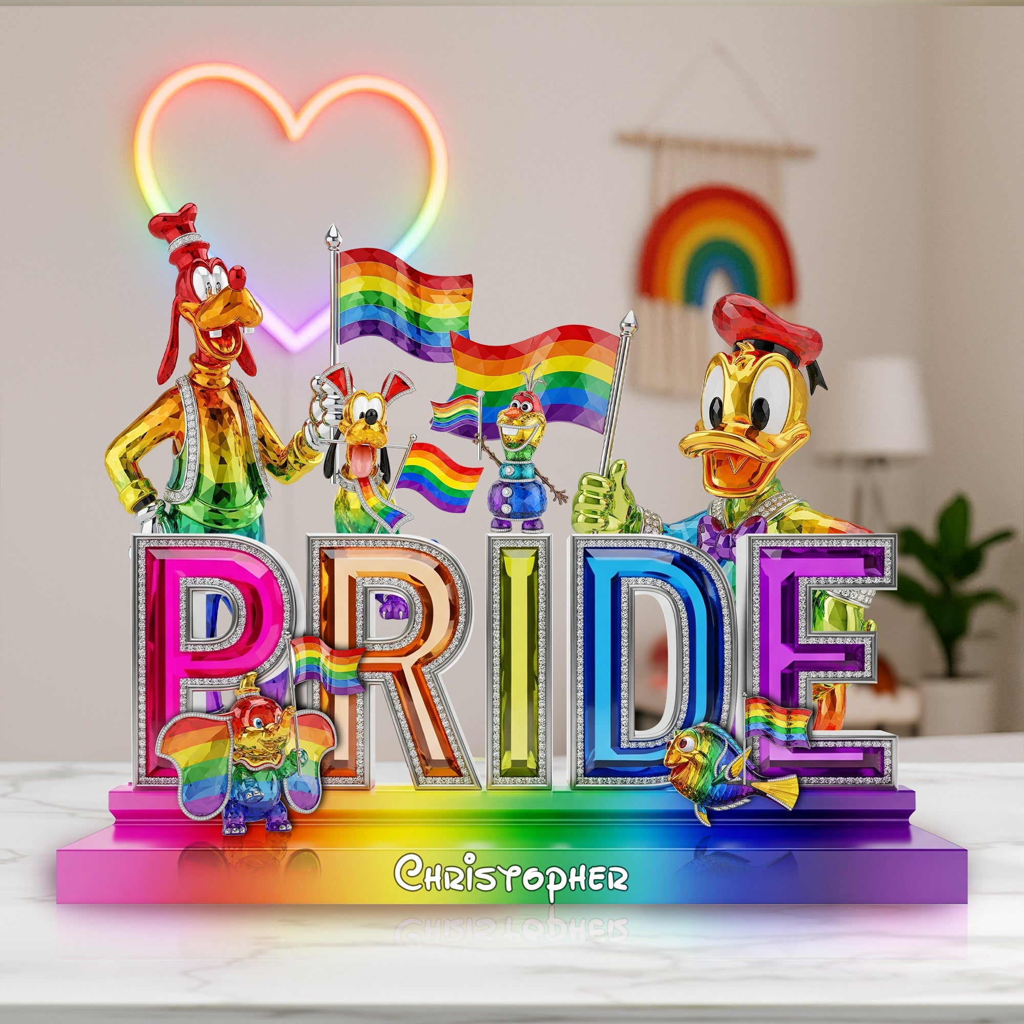 "Celebrate Love and Diversity!" - Personalized LGBT Pride Acrylic Plaque Gift for Friends, Family, and Loved Ones Shaped Plaques PopCulturePrints