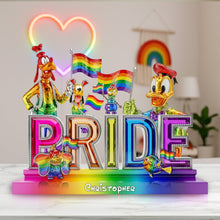 Load image into Gallery viewer, &quot;Celebrate Love and Diversity!&quot; - Personalized LGBT Pride Acrylic Plaque Gift for Friends, Family, and Loved Ones Shaped Plaques PopCulturePrints
