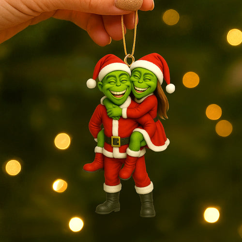 Spread Joy with Our Funny Custom Photo Christmas Acrylic Ornament - A Personalized Gift for Family Lovers! Ornament PopCulturePrints