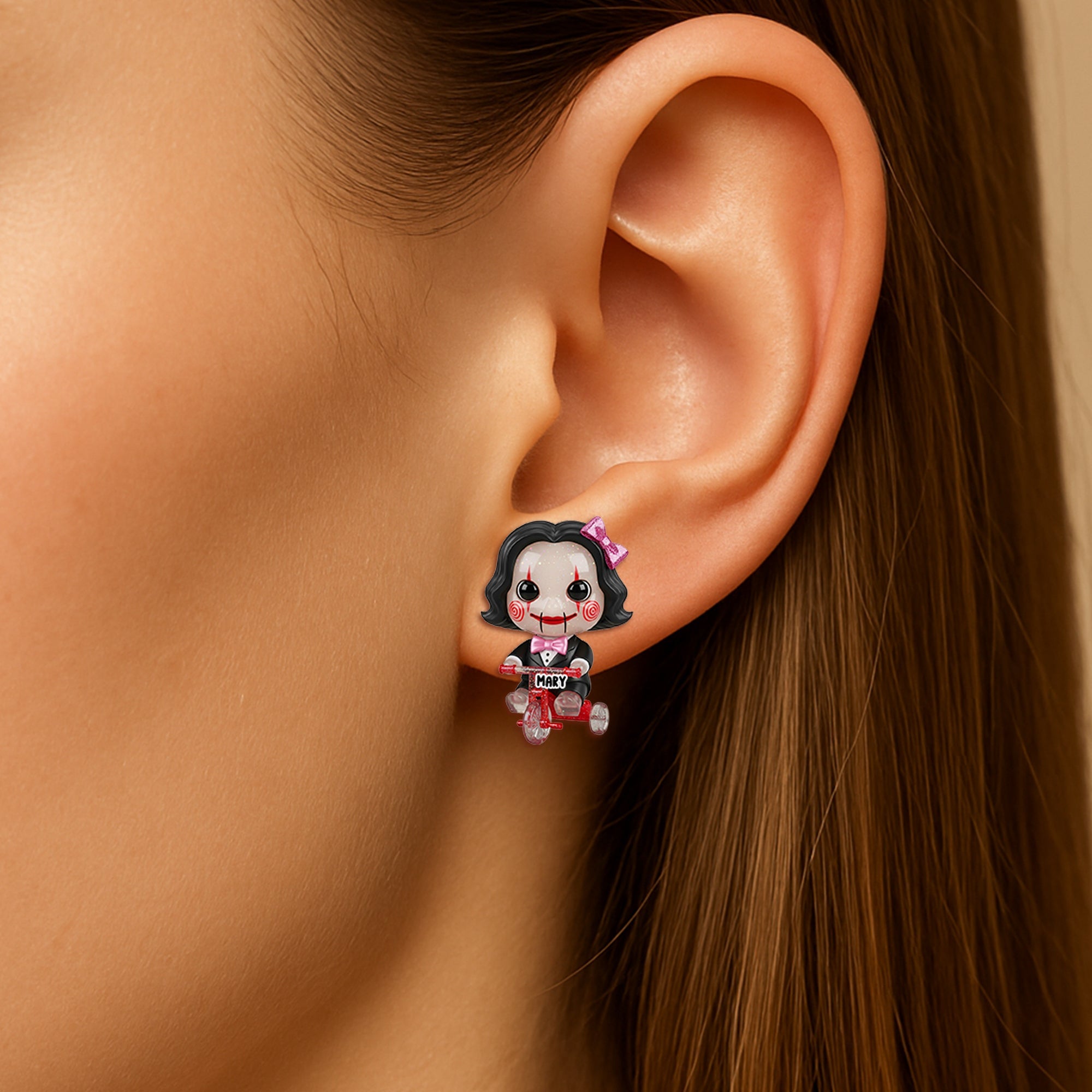 "Spookily Cute!" - Personalized Horror Character Stud Earrings - Unique Gift for Horror Movie Fans Earrings PopCulturePrints
