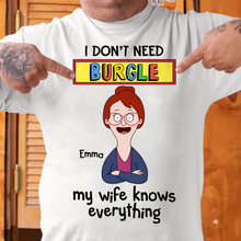Load image into Gallery viewer, My Wife Knows Everything - Personalized Husband Shirt Shirts PopCulturePrints
