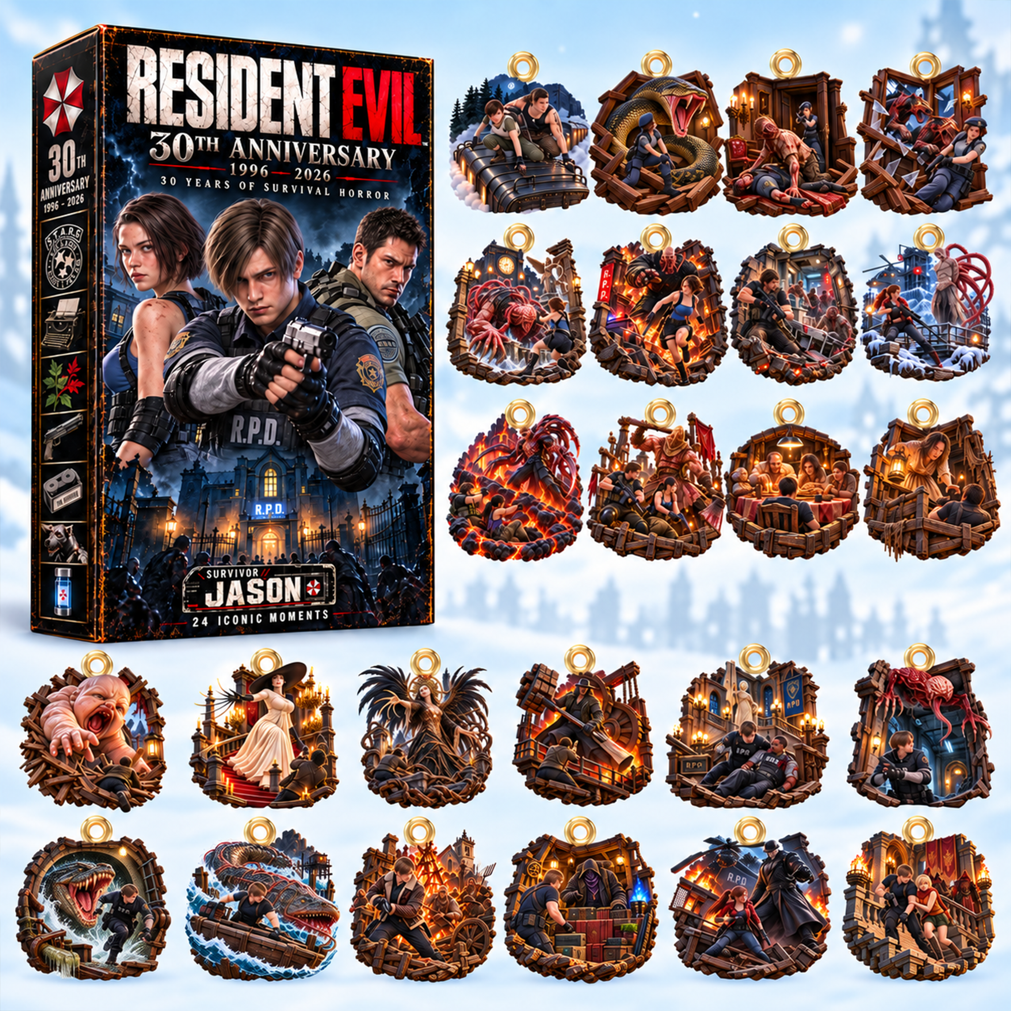 Unlock Your Nightmare: 30th Anniversary Horror Game Advent Calendar - Personalized Gifts for Fans Advent Calendar PopCulturePrints