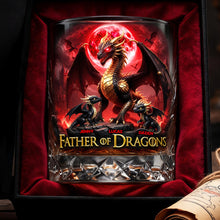 Load image into Gallery viewer, “Father of Dragons” – Personalized Round Glass – Unique Gift for Dad and Grandpa Glass PopCulturePrints
