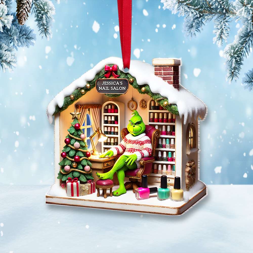 Customizable Green Monster Nail Salon Ornament Ornament PopCulturePrints