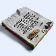 Load image into Gallery viewer, Happy Father&#39;s Day! - Personalized Sleeping Dog T-Shirt - Gift for Dad, Grandpa &amp; Dog Lovers T-shirt PopCulturePrints
