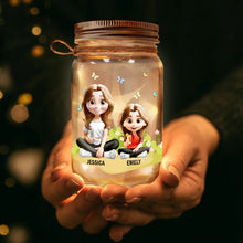 Load image into Gallery viewer, “We Hope Every Time You Light This Up, It Reminds You How Much We Love You” - Personalized Mason Jar Light - Gift for Mom, Grandma, and Loved Ones Mason Jar Light PopCulturePrints
