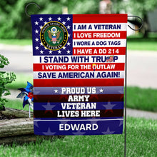 Load image into Gallery viewer, Personalized Proud US Army Veteran Garden Flag
