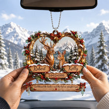 Load image into Gallery viewer, God Blessed Our Journey - Personalized Deer Couple Car Ornament for Couples
