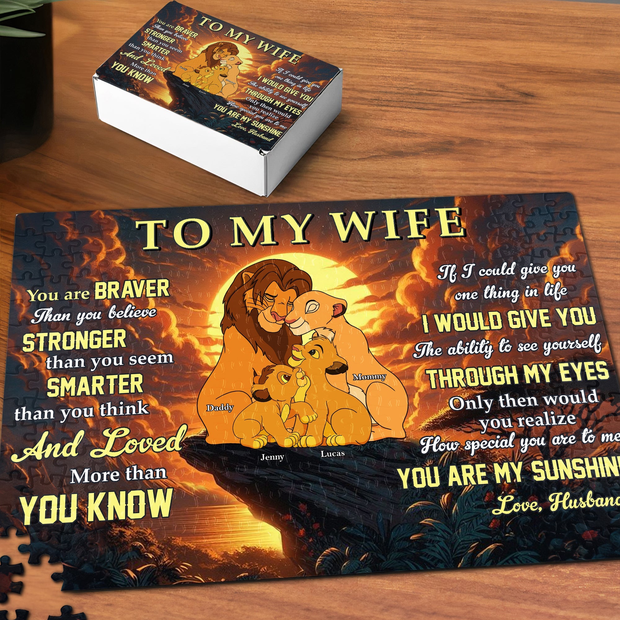 Personalized Romantic Jigsaw Puzzle – 'To My Wife' Gift Jigsaw Puzzles PopCulturePrints