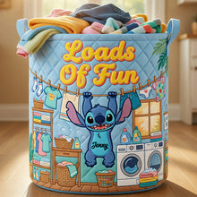 Load image into Gallery viewer, Loads Of Fun Quilted Laundry Basket - Personalized Gift for Everyone
