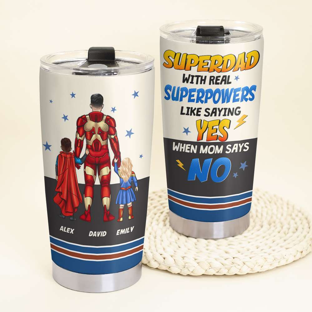 Superdad Personalized Tumbler - Hero Design for Father's Day