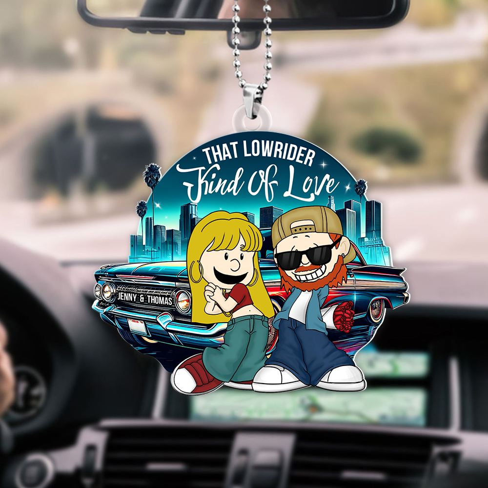 Personalized Lowrider Car Ornament for Couples - Unique Gift Ornament PopCulturePrints