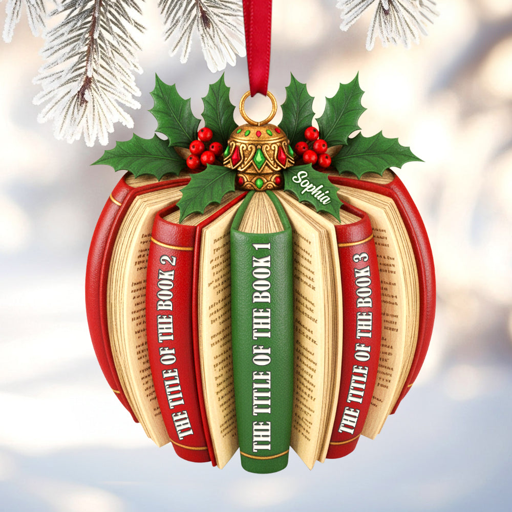 “A Book is a Dream That You Hold in Your Hand” - Personalized Christmas Ornament for Book Lovers Ornament PopCulturePrints
