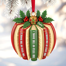 Load image into Gallery viewer, “A Book is a Dream That You Hold in Your Hand” - Personalized Christmas Ornament for Book Lovers Ornament PopCulturePrints
