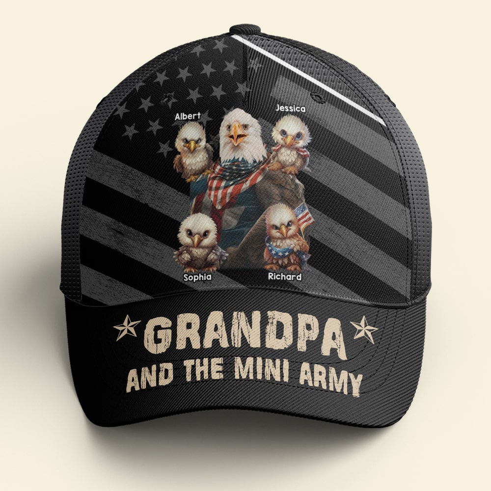 Personalized Grandpa Cap with Mini Army Design