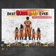 Load image into Gallery viewer, Best Super Dad Ever Jigsaw Puzzle - You&#39;re Our Hero | Personalized Gift for Dads Jigsaw Puzzles PopCulturePrints

