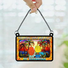 Load image into Gallery viewer, Personalized Suncatcher Ornament for Couples - Cartoon Hand-Holding Design Ornament PopCulturePrints
