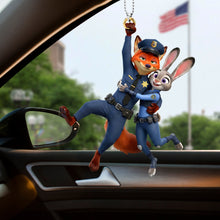 Load image into Gallery viewer, Love in the Line of Duty: Police Couple Car Ornament - Personalized Gifts for Couples Ornament PopCulturePrints
