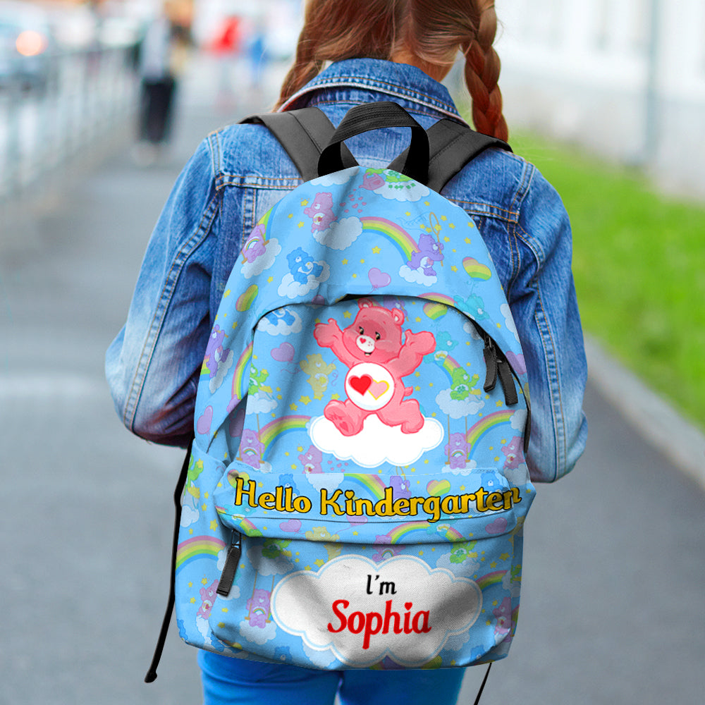 Personalized Kids Cartoon Animal Backpack - Hello Kindergarten - Custom Name