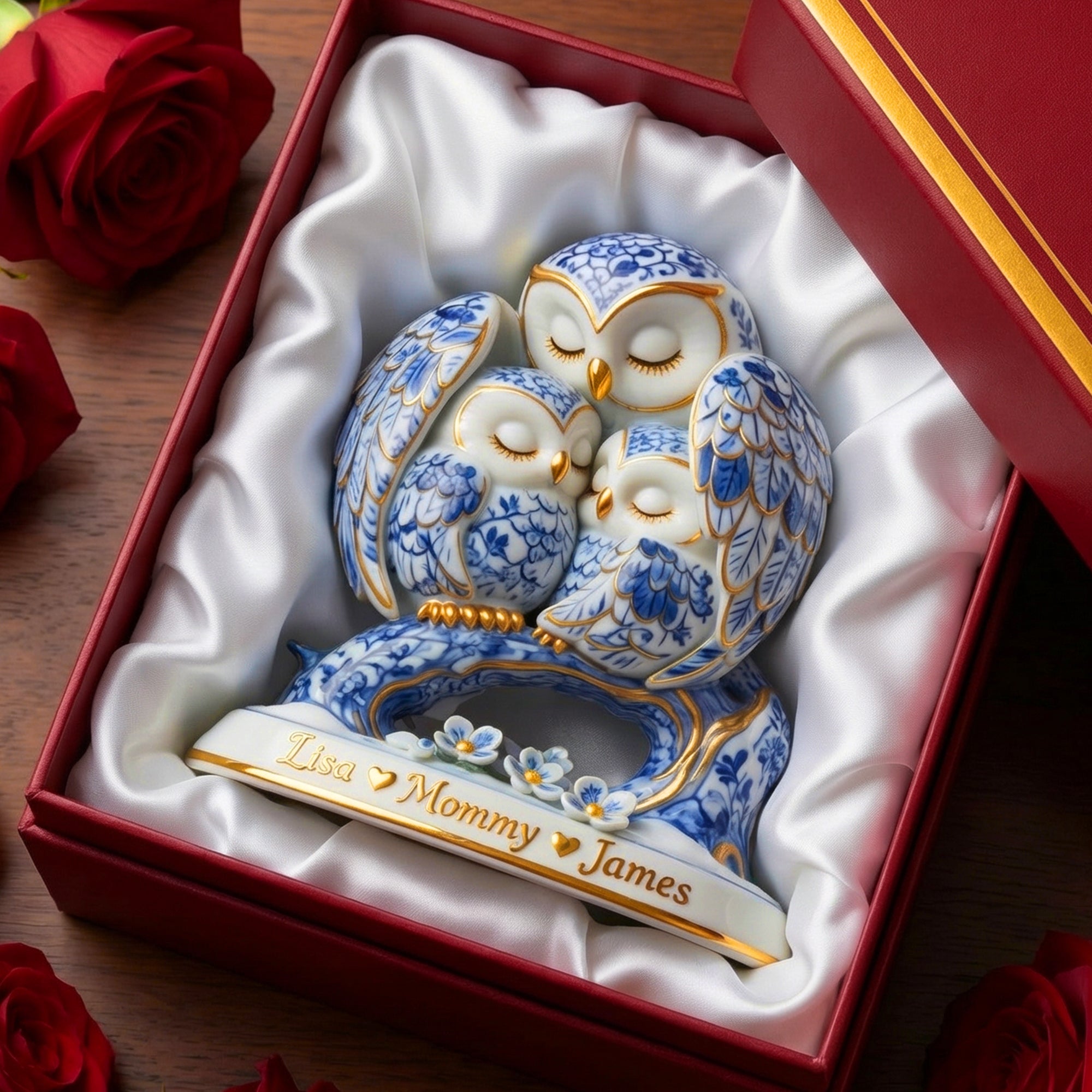 Cherished Moments – Protective Owl Mom Plaque - Personalized Gift for Moms, Grandma & Special Women Shaped Plaques PopCulturePrints