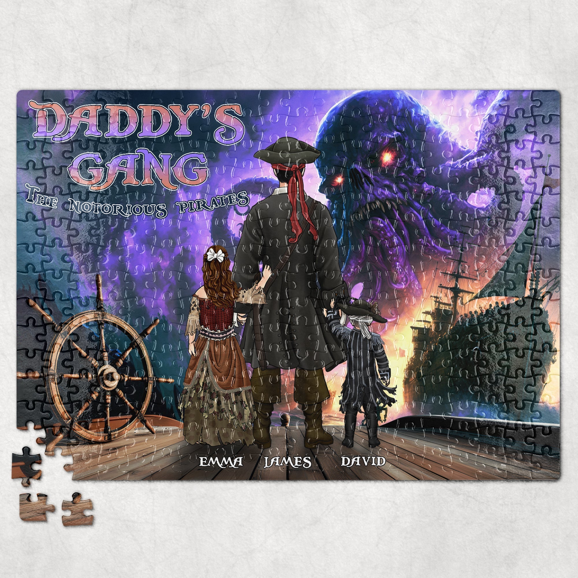 Custom Pirate Family Jigsaw Puzzle for Dad Jigsaw Puzzles PopCulturePrints