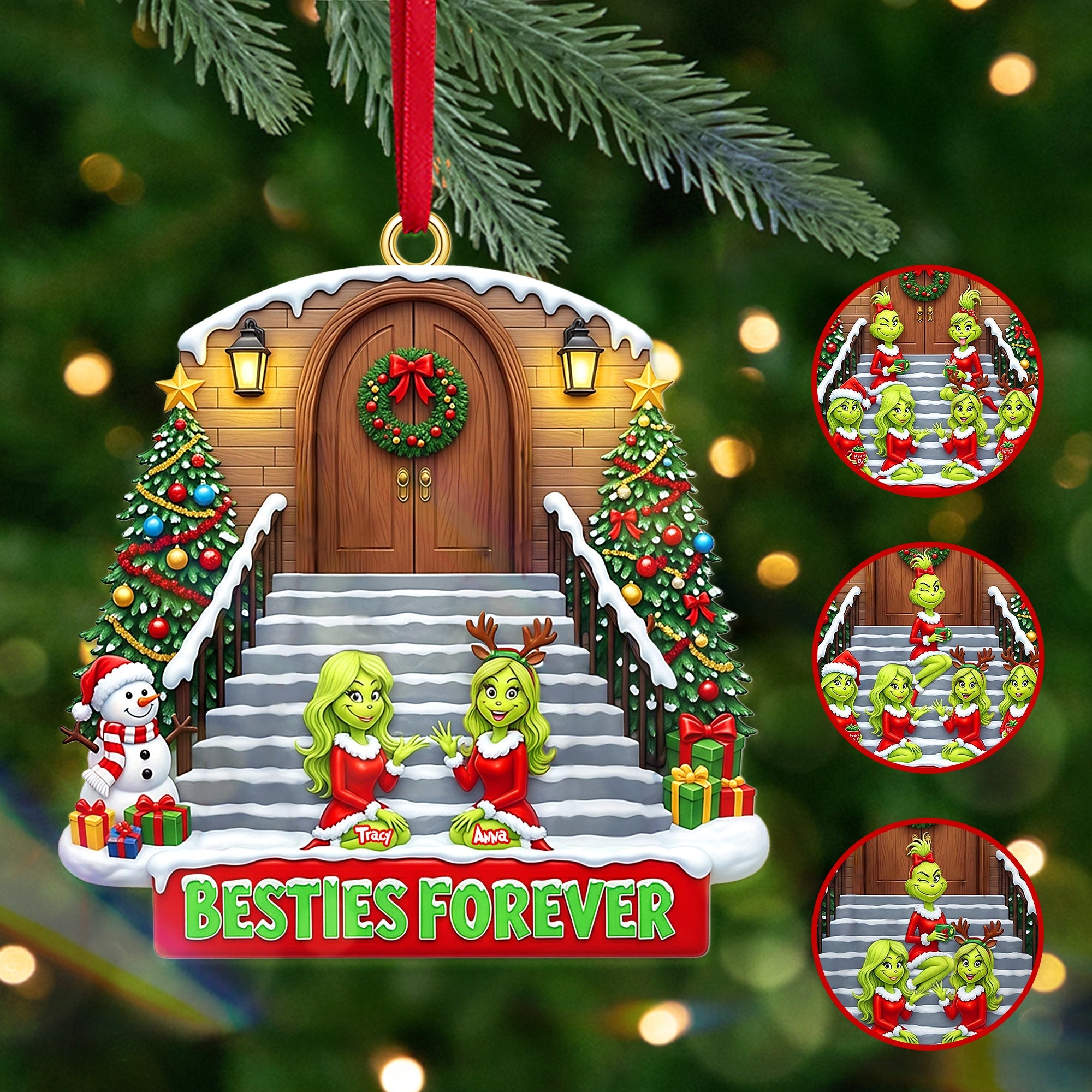 "Besties Forever" - Personalized Christmas Acrylic Ornament for Friends and Loved Ones Ornament PopCulturePrints