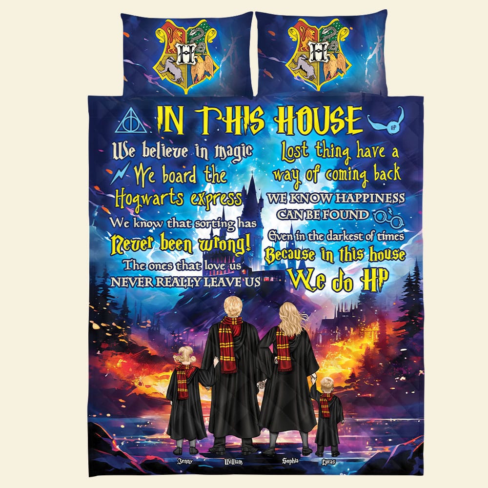 Personalized Harry Potter Family Quilt Bed Set