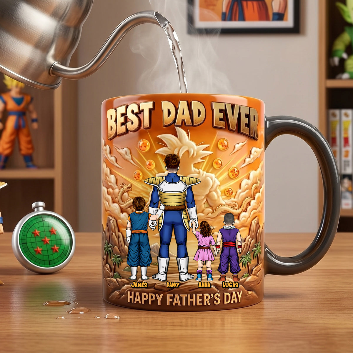 Best Dad Ever Magic Mug - Personalized Gift for Dad & Grandpa Coffee Mug PopCulturePrints