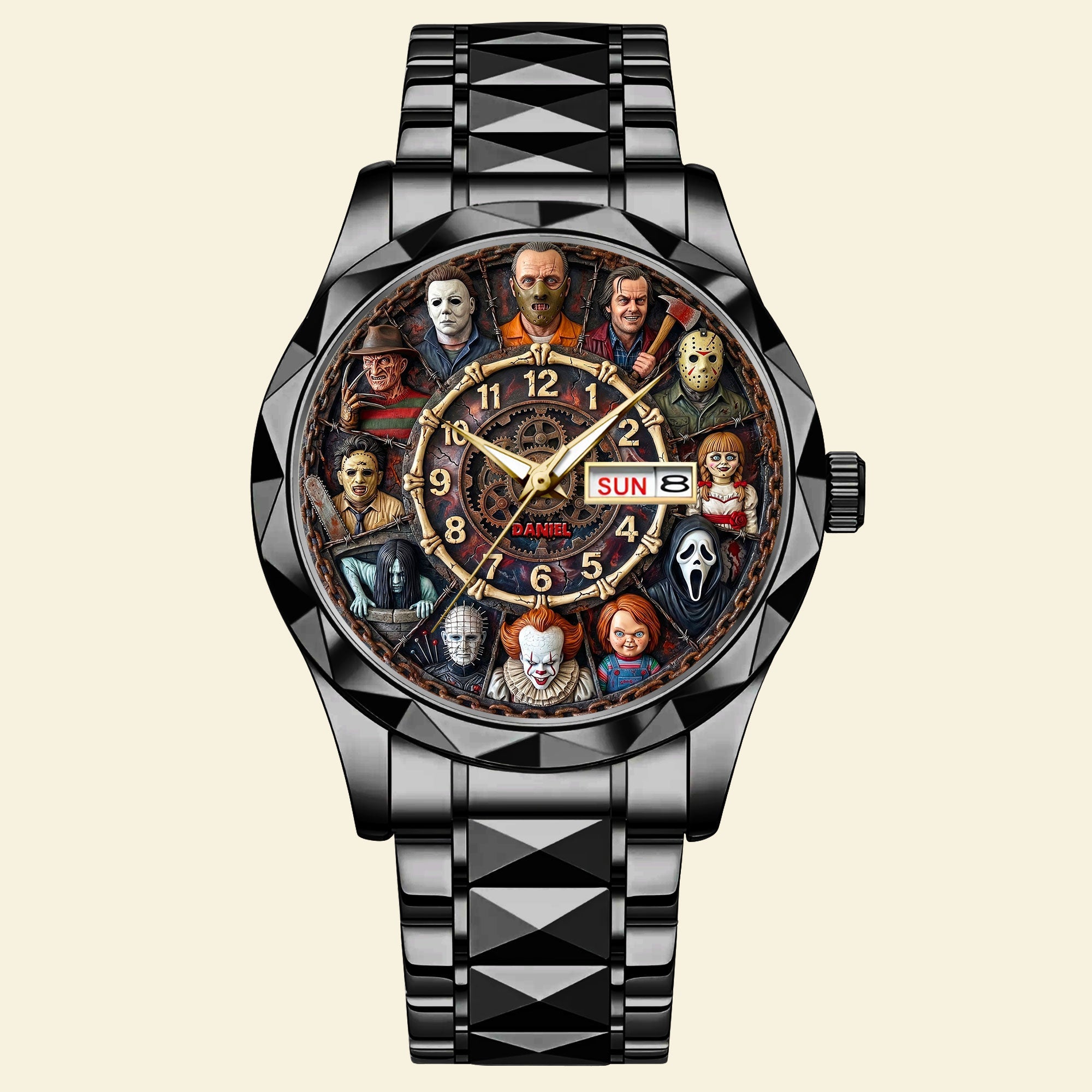 Embrace the Darkness: Horror Lover Men's Watch - Personalized Gifts for Horror Fans Men's Watch PopCulturePrints
