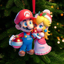 Load image into Gallery viewer, Custom Couple Christmas Ornament - Personalized Gaming Keepsake for Valentine&#39;s Day Gifts Ornament PopCulturePrints
