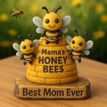 Load image into Gallery viewer, Mama&#39;s Honey Bees - Best Mom Ever - Personalized Acrylic Plaque for Mom &amp; Grandma Shaped Plaques PopCulturePrints
