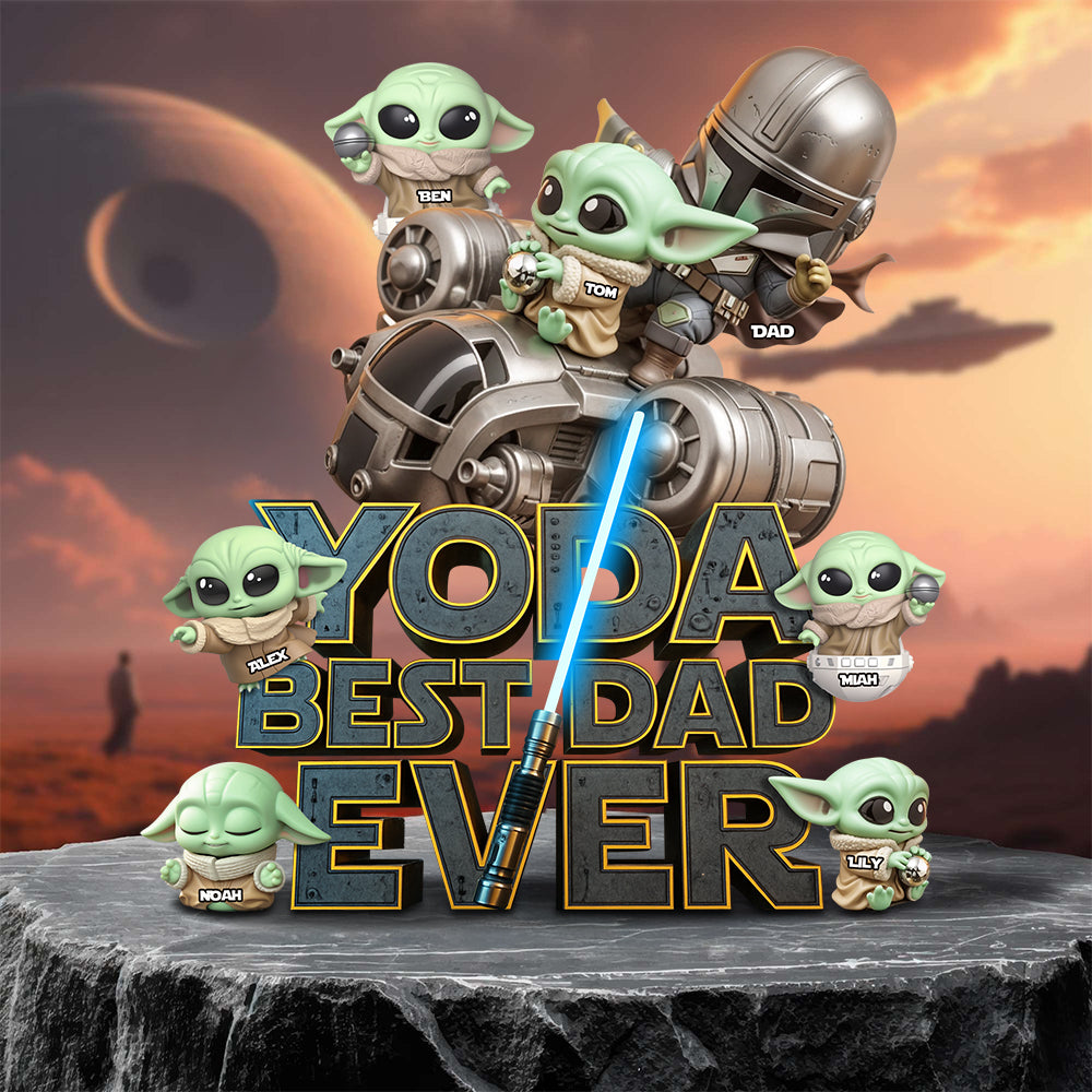 Yoda Best Dad Ever - Personalized Acrylic Plaque for Dad, Grandpa & More Shaped Plaques PopCulturePrints