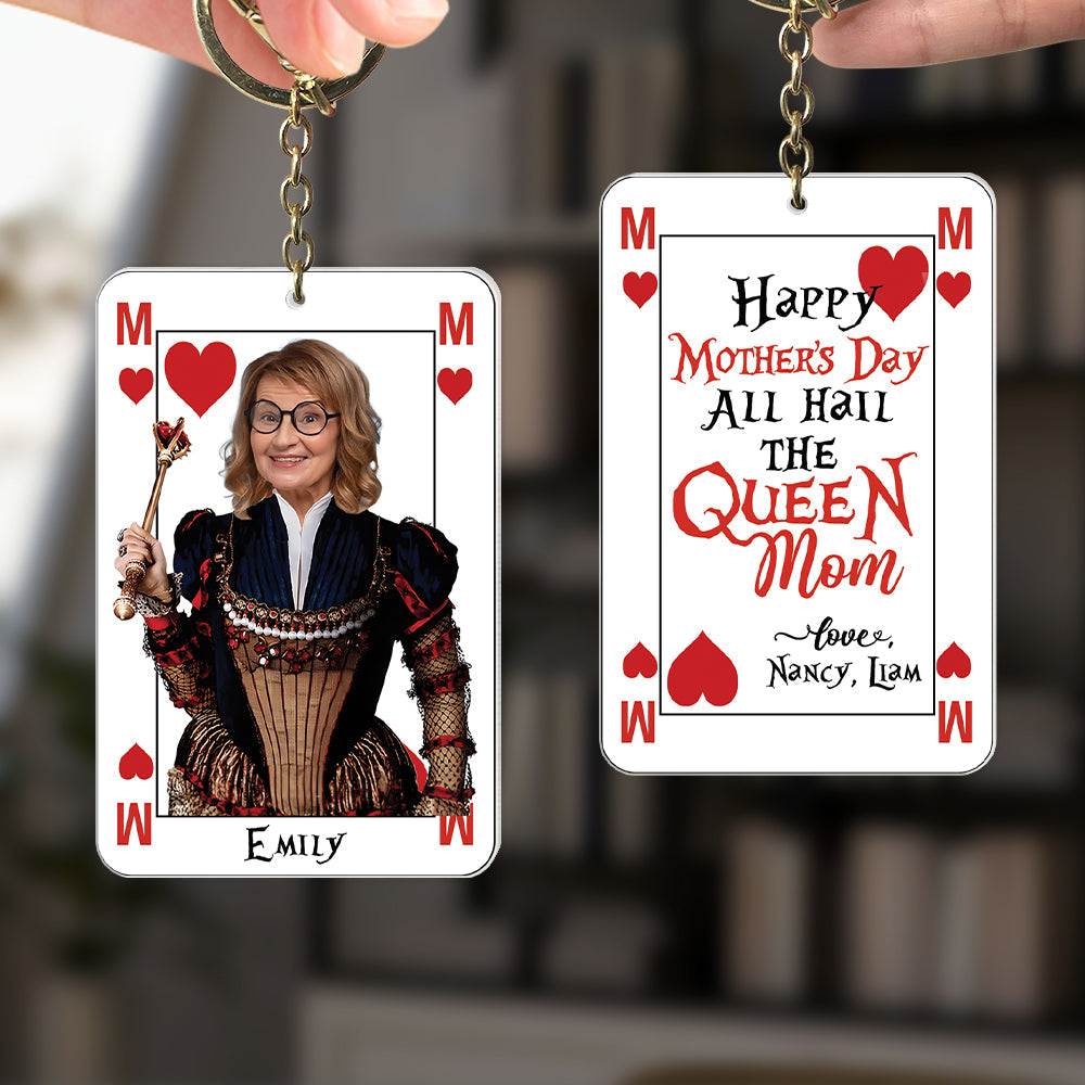 Queen Mom Personalized Photo Keychain - Mother's Day Gift Keychains PopCulturePrints
