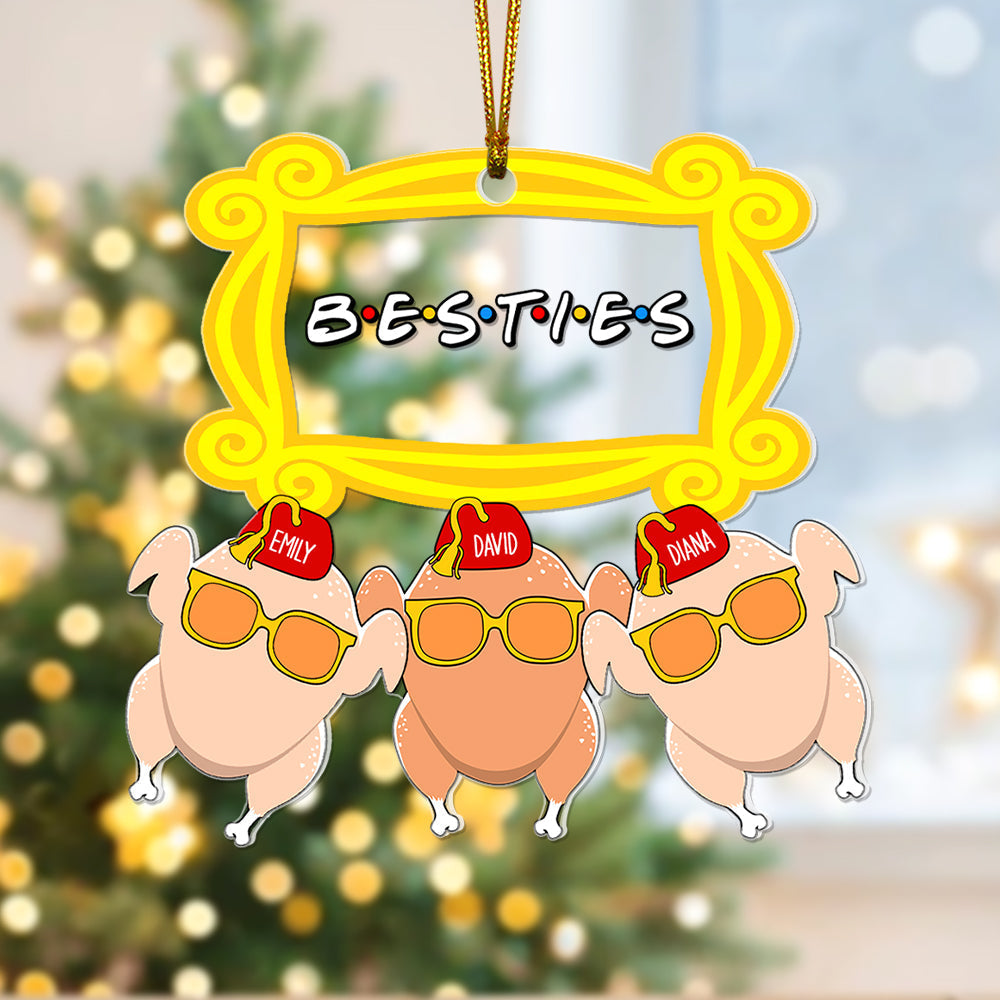 Personalized Fun Christmas Besties Ornament - Silly Turkeys Design Ornament PopCulturePrints