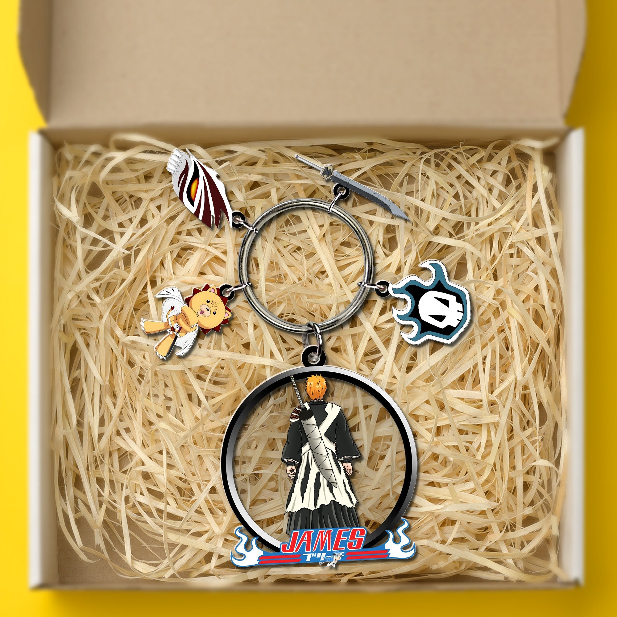 Custom Anime Character Keychain with Charms Keychains PopCulturePrints